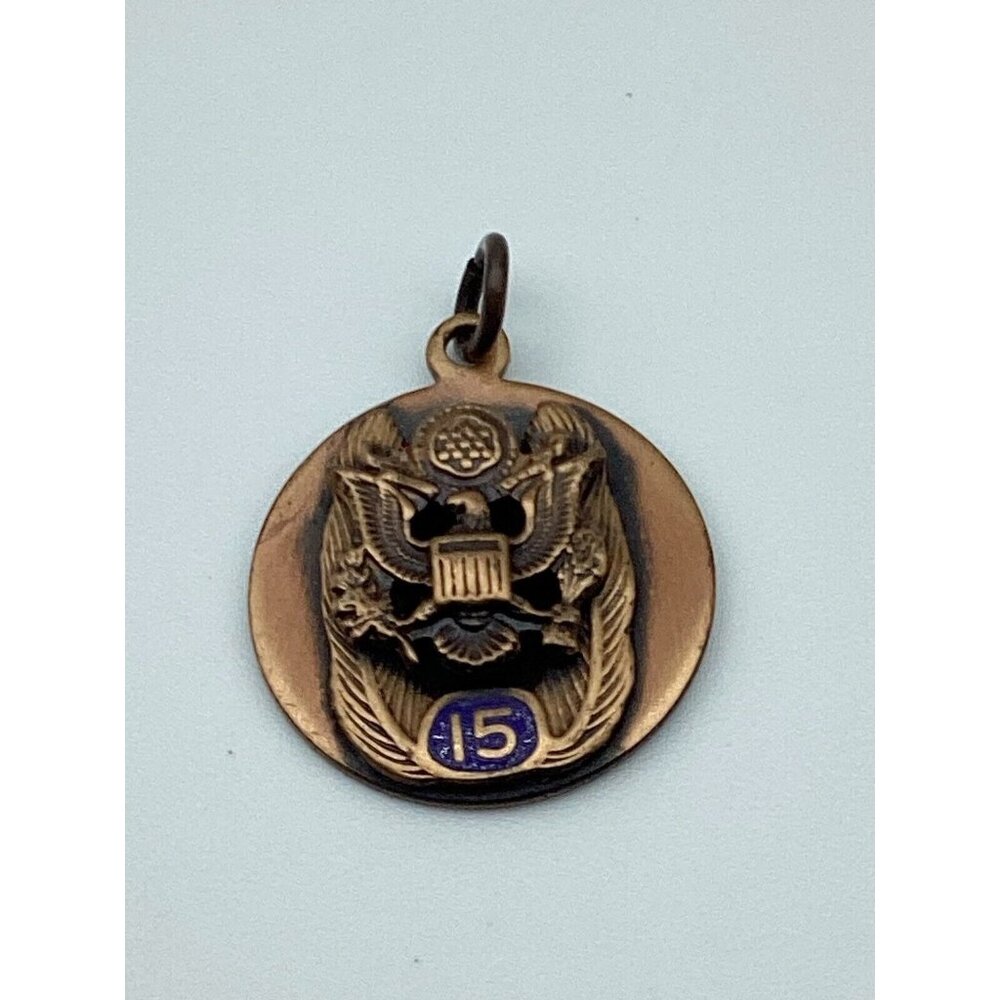 Government-Military 15 Year Bronze Copper Service Pendant Vintage NOS